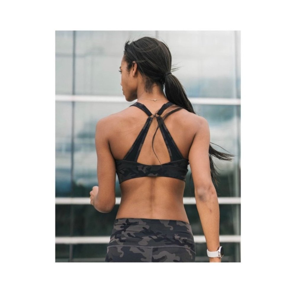 ZYIA Forest Camo Adjustable Mesh Bra Size Medium